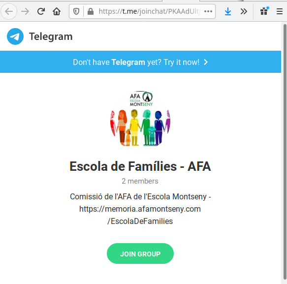 Telegram Xat AFA EscolaDeFamilies