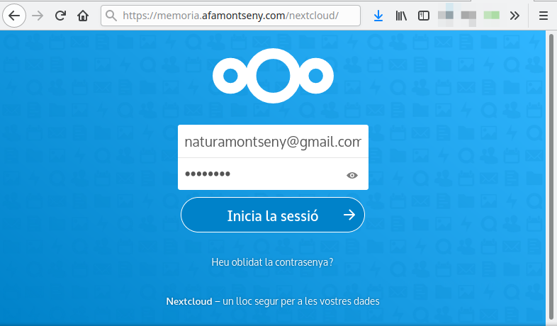 AFA Nextcloud 03 Login Internet Comissio Natura