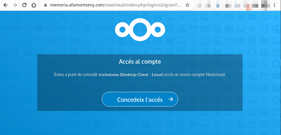 AFA Nextcloud 01f Concedir Access Compte