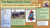 ThisweekwithMrForest 6.04.2021 Packing Your Backpack